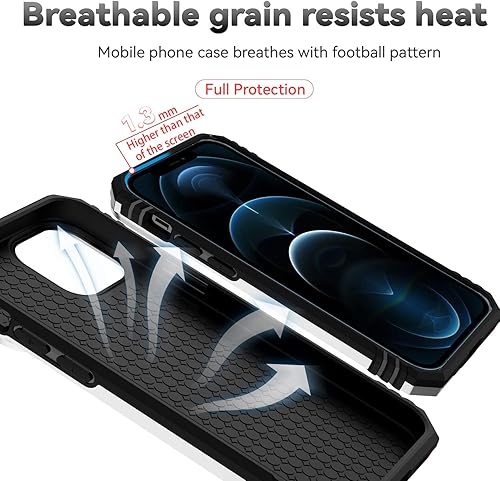 Miniatura 9 de Funda para iPhone 12 Mini con cubierta para lente de cámara, protector de pantalla HD, doble capa de protección contra caídas de grado militar,