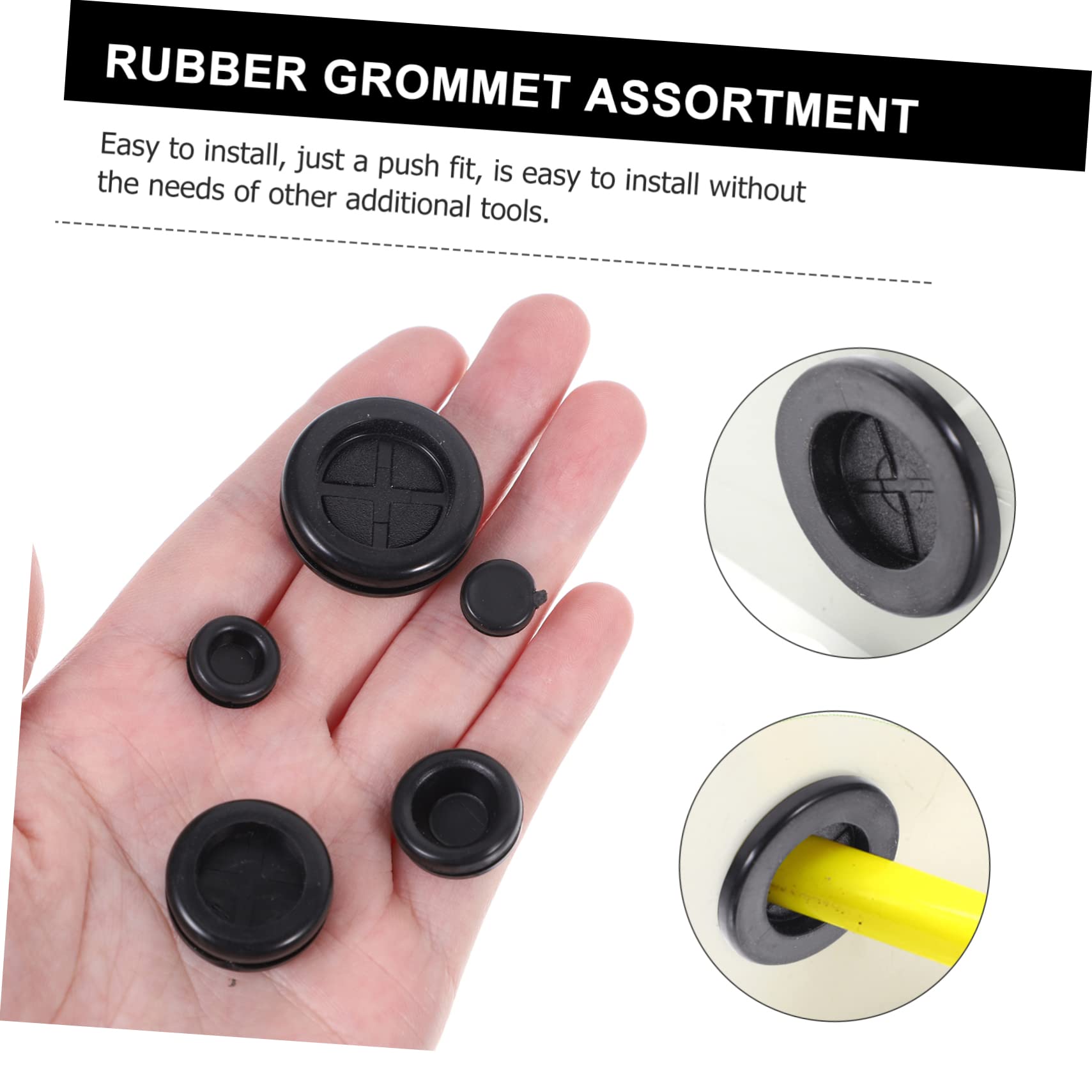 STOBAZA 170 Pcs Rubber Grommet Assortment Kit for Wiring and Sealing Rubber Plugs for Electrical Appliances for Crafts Pumps Valves and More