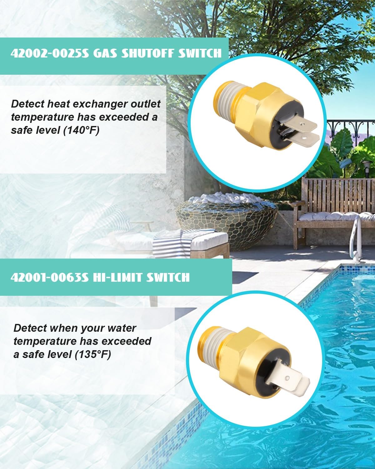 Pool Heater Repair Kit Fit for Pentair Master Temp & Max E Therm Pool Heaters, Replace 42002-0024S 42001-0053S 42001-0060S 42002-0025S 42001-0063S