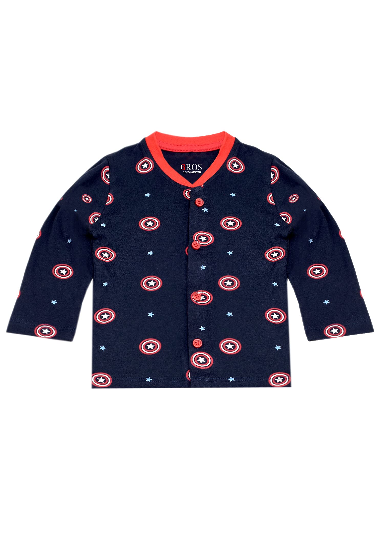 3BROS Baby's Cotton Printed Night Suit Pack Of 2 (Fs6004_Blue_3 Months-6 Months) - Pajama Set - Image 2 thumbnail