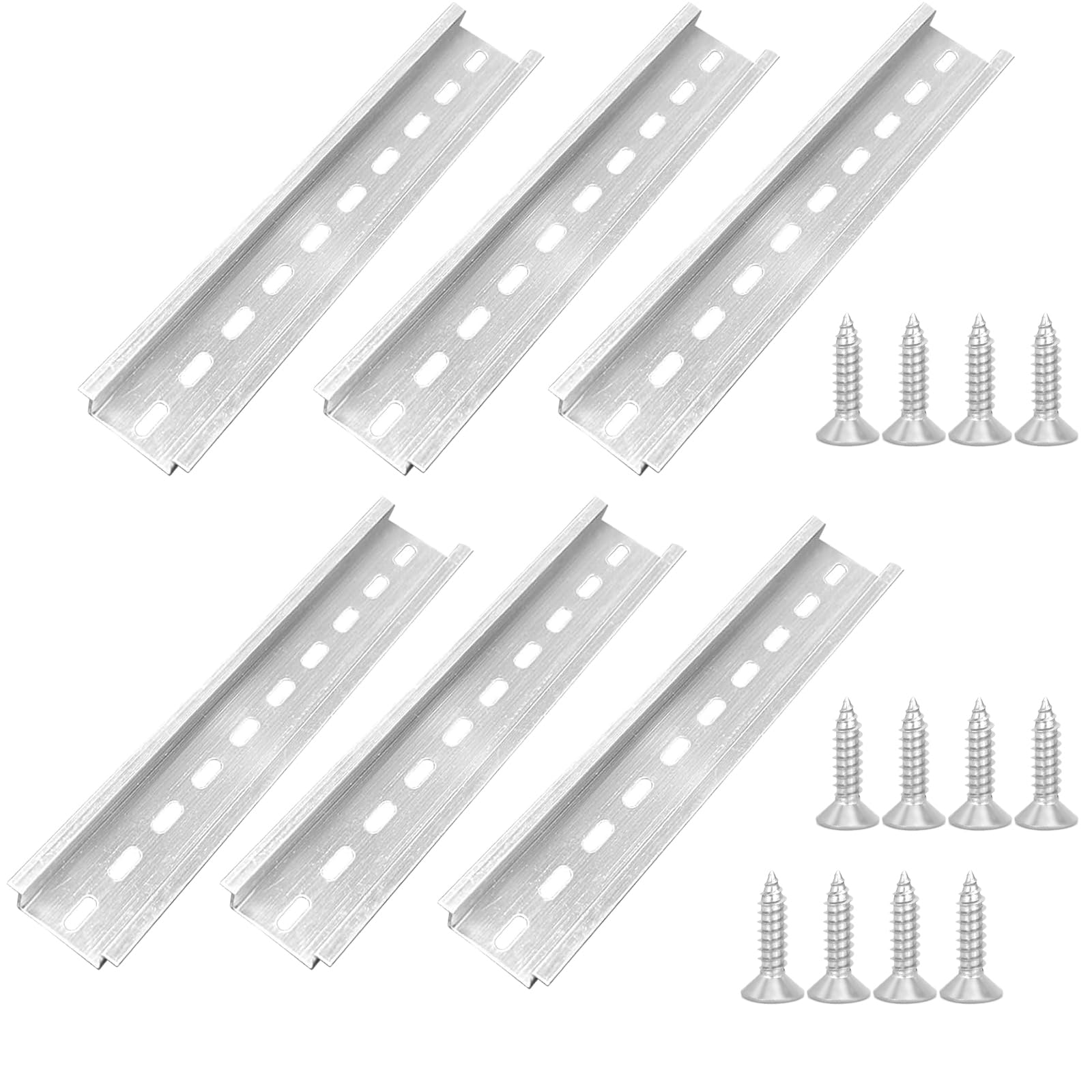 2er Set Aluminium-DIN-Schienen – 50 Cm Länge, 34x10 Mm, Zur Montage Von Sicherungsautomaten Und Reihenklemmen