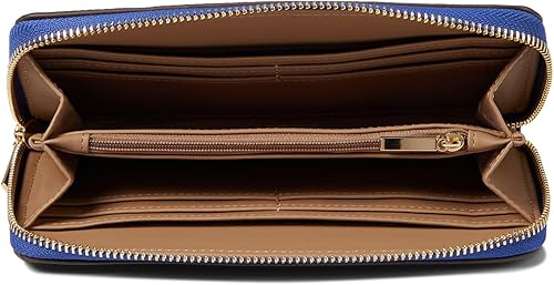 Vista 3 de Anne Klein AK - Cartera curvada con cremallera alrededor y gruesa, color azul lazuli AK talla única, Azul Lazuli, Ak - Cartera curvada