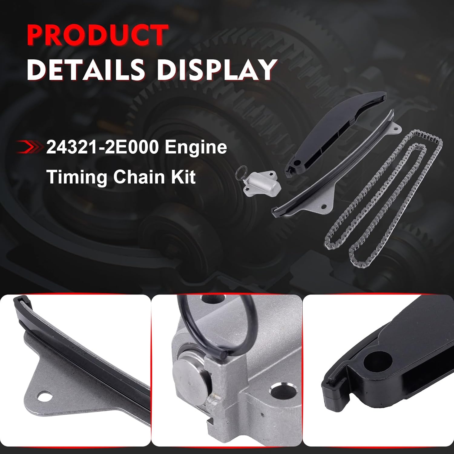 Timing Chain Kit 24321-2E000 Replacement for Kia Forte Soul Hyundai Elantra 1.8L 2.0L Repalce 24410-2E000 24420-2E000 24430-2E000
