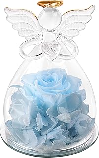 Sponsored Ad - CONTINUELOVE Preserved Rose Glass Angel Figurines Birthday Gifts for Mom Women Grandma
