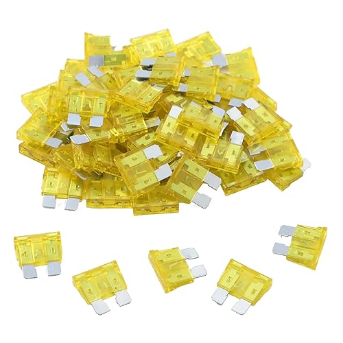 100 paquetes de fusibles auto 20 AMP ATCATO estándar hoja de fusible regular 20A para coche, camión, barco, marina, RV