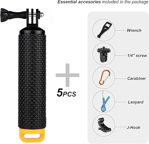 Miniatura 3 de SOONSUN Empuñadura flotante impermeable para GoPro Hero 13, 12, 11, 10, 9, 8, 7, 6, 5, 4, 3, 2, Session, Fusion, Max, AKASO, SJCAM, DJI Osmo Handler