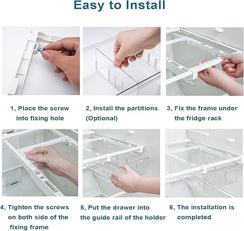 Miniatura 6 de Farochy Contenedores organizadores de refrigerador, cajón de huevos, caja de almacenamiento para frutas y verduras (paquete de 1)