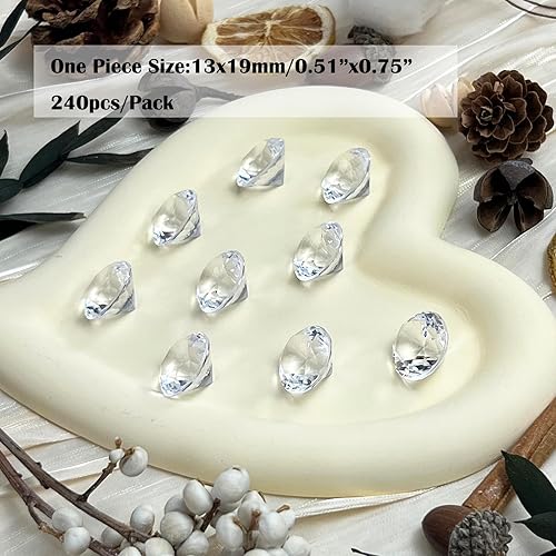 Miniatura 4 de Maiangel 240 piezas de diamantes acrílicos falsos para relleno de jarrón, diamantes de imitación, diamantes de imitación para dispersión de mesa,