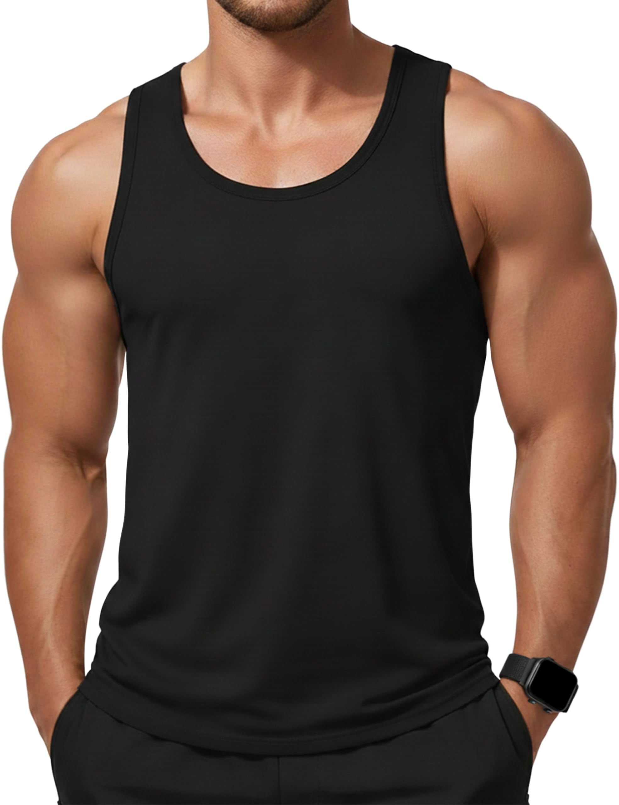 KEFITEVD Herren Tank Tops Baumwolle Muskelshirts Ärmellose Sport T-Shirt Funktionsshirt Unterhemden für Fitness Gym Sommer Outdoor