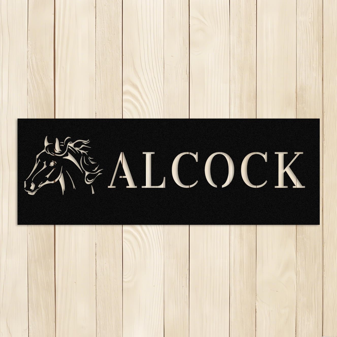 Met5kdm Horse-6 Custom Metal Horse Name Sign,Personalised Horse Stall Name Plate,Barn Farmhouse Decor For Outside, Horse Lover Gift