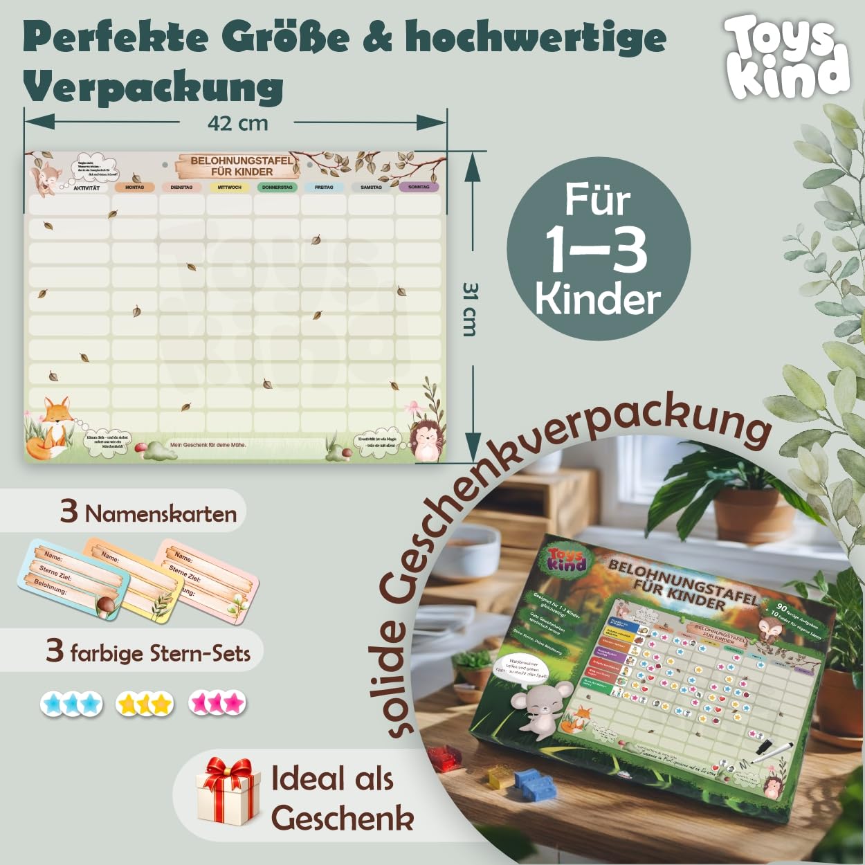 Belohnungstafel Kinder XXL-Set mit 3 Stiften & Tasche [100 Aufgaben + 355 Magnete] Belohnungssystem für Verantwortung - ADHS Hilfsmittel - Family Plan, Montessori Magnettafel, Wochenplaner