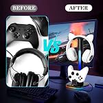 Controller Charger With RGB Headphone Stand for Xbox Series X|S/Elite 2/One X/S, XSX Charging Station Dock With 2 USB Ports