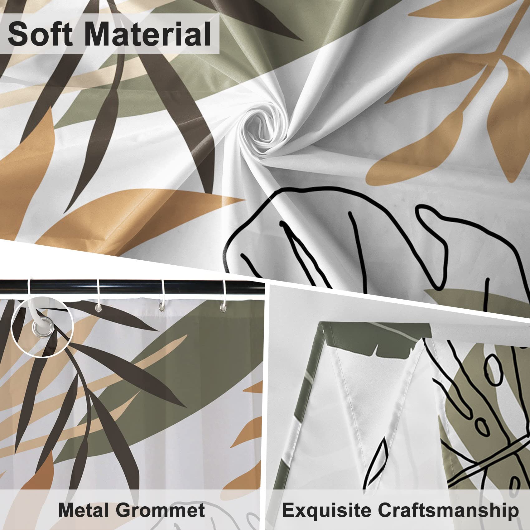 Ttincceer Duschvorhang 180x200cm - Lustige Katzen Design Mit Schwarzen Katzen In Tassen