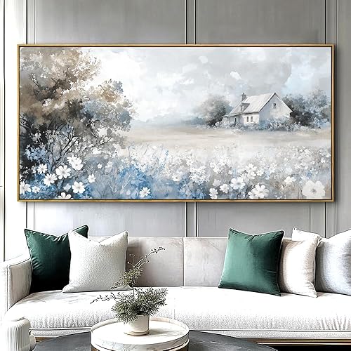 Miniatura 19 de Arte para pared, pinturas de arte abstracto, fantasía azul, grafiti colorido sobre fondo blanco, arte moderno para decoración de pared para sala