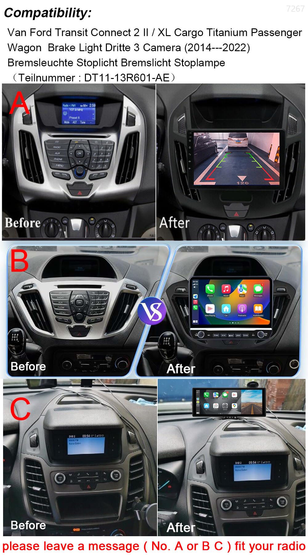 GPS Navi Navigationsgerät für Auto mit Carplay&Android Auto,Europa UK 52 Karten, Lebenslang kostenlosem Kartenupdate(Typ C)