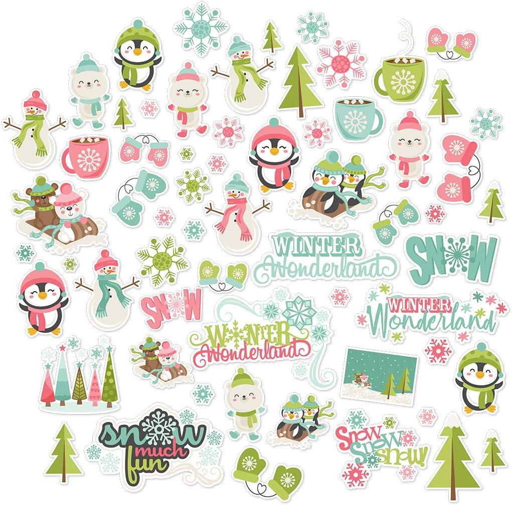 Paper Die Cuts - Cold Days - Winter - Over 60 Cardstock Scrapbook Die Cuts - by Miss Kate Cuttables