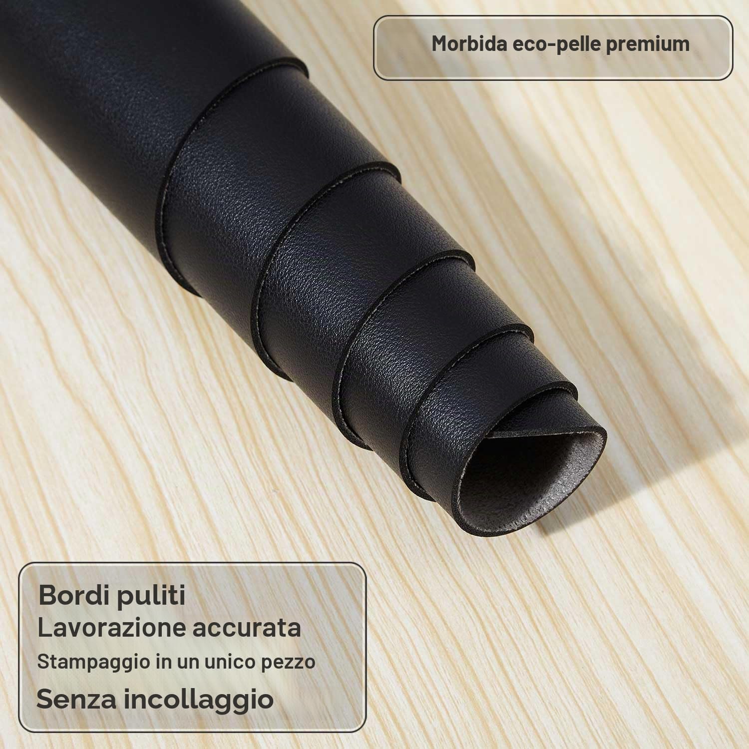 Sottomano da Ufficio Tappetino da Tavolo Pelle PU Impermeabile Antiscivolo 90 x 43 cm