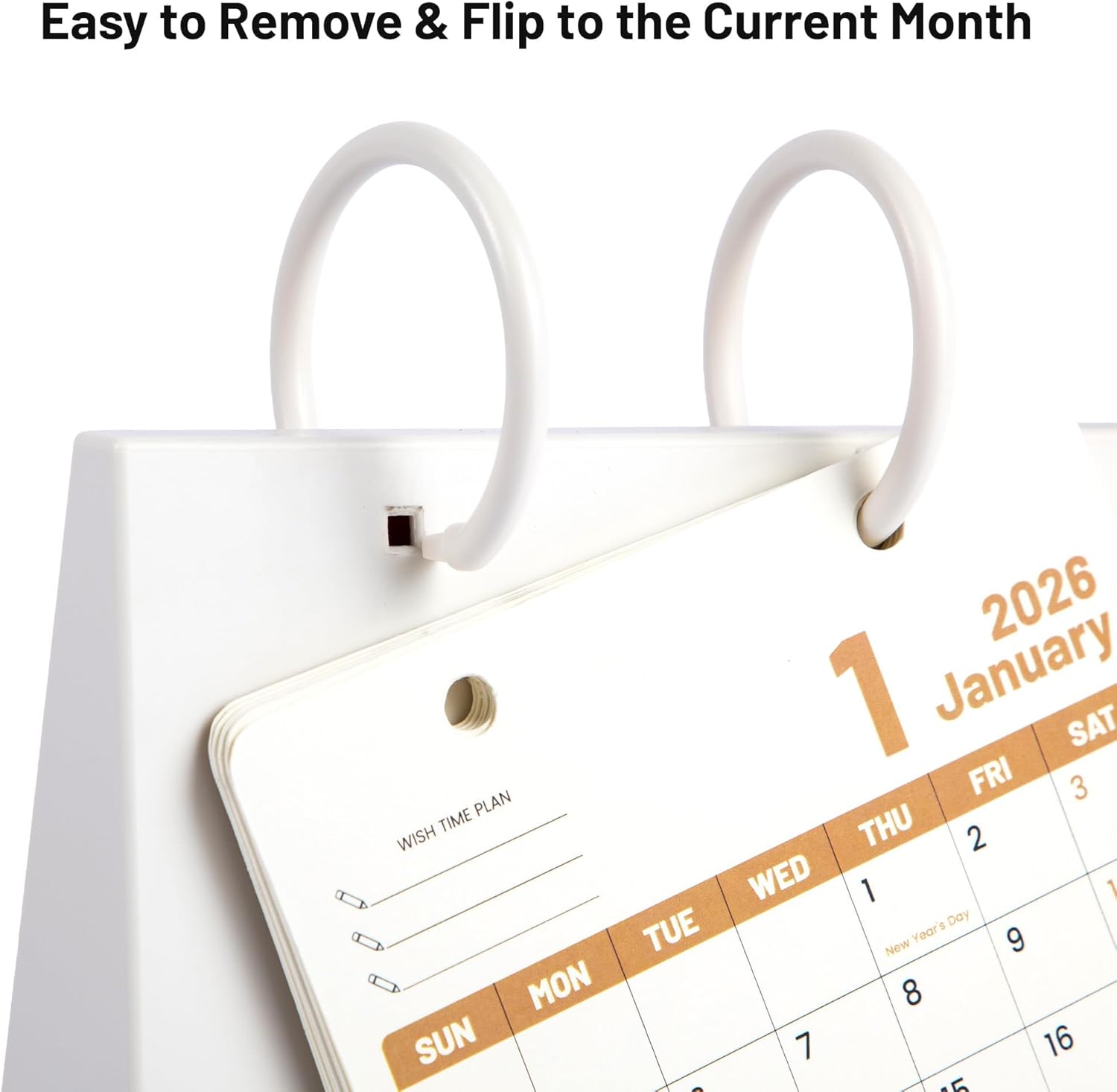 Small Desk Calendar 2025-2026, Dec 2025 to Dec 2026, Monthly Decorative Flip Calendar for Desk with Motivational Quotes, Cute Desk Decor, Office Supplies, 10" x 6", White