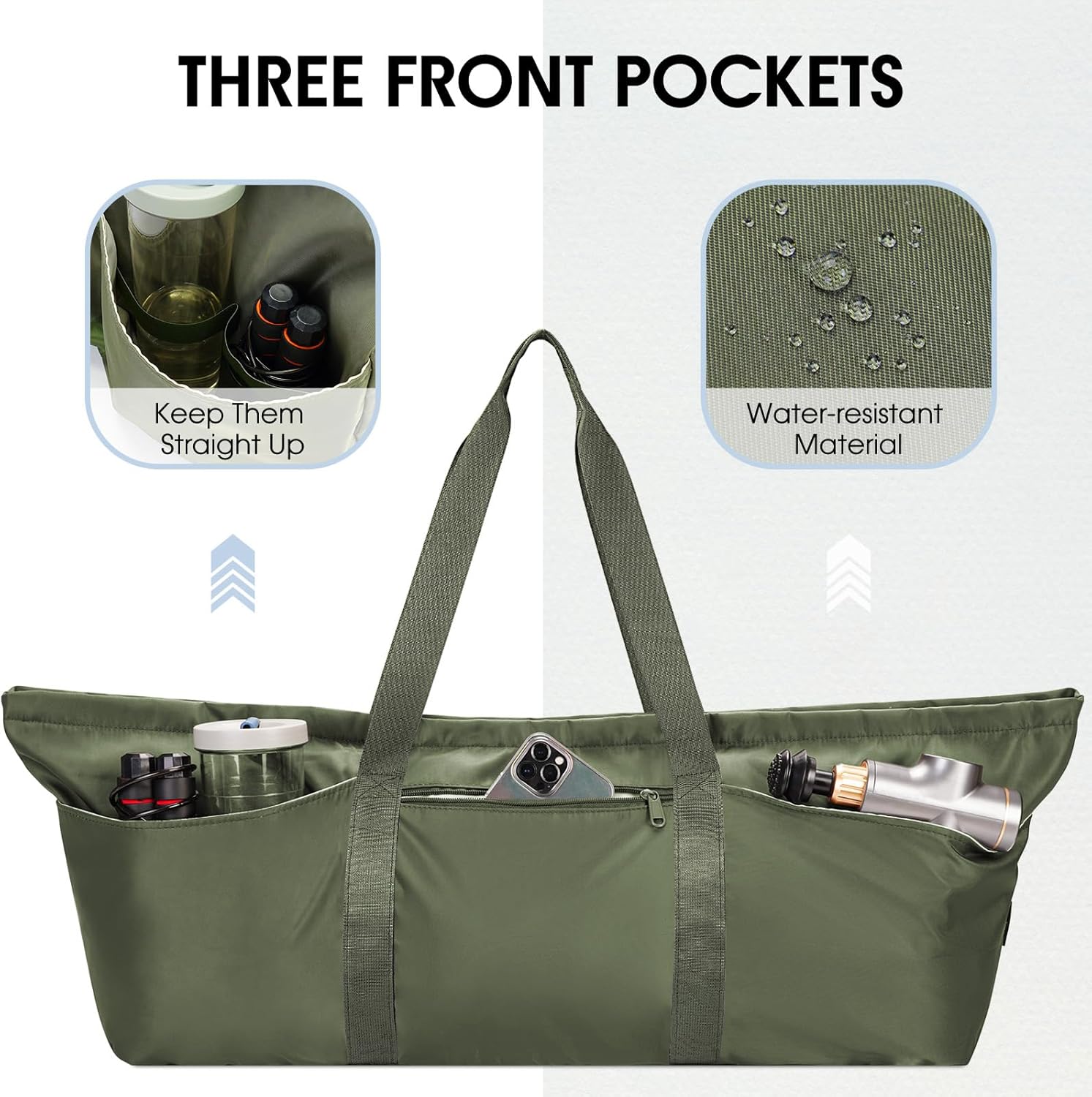 Large Yoga Mat Bag with Shoes Compartment and Wet Pocket Ladies Pilates Gym Tote Bag with Yoga Mat Holder Strap for Women Men Workout Carrier Stuff Accessories - Image 6