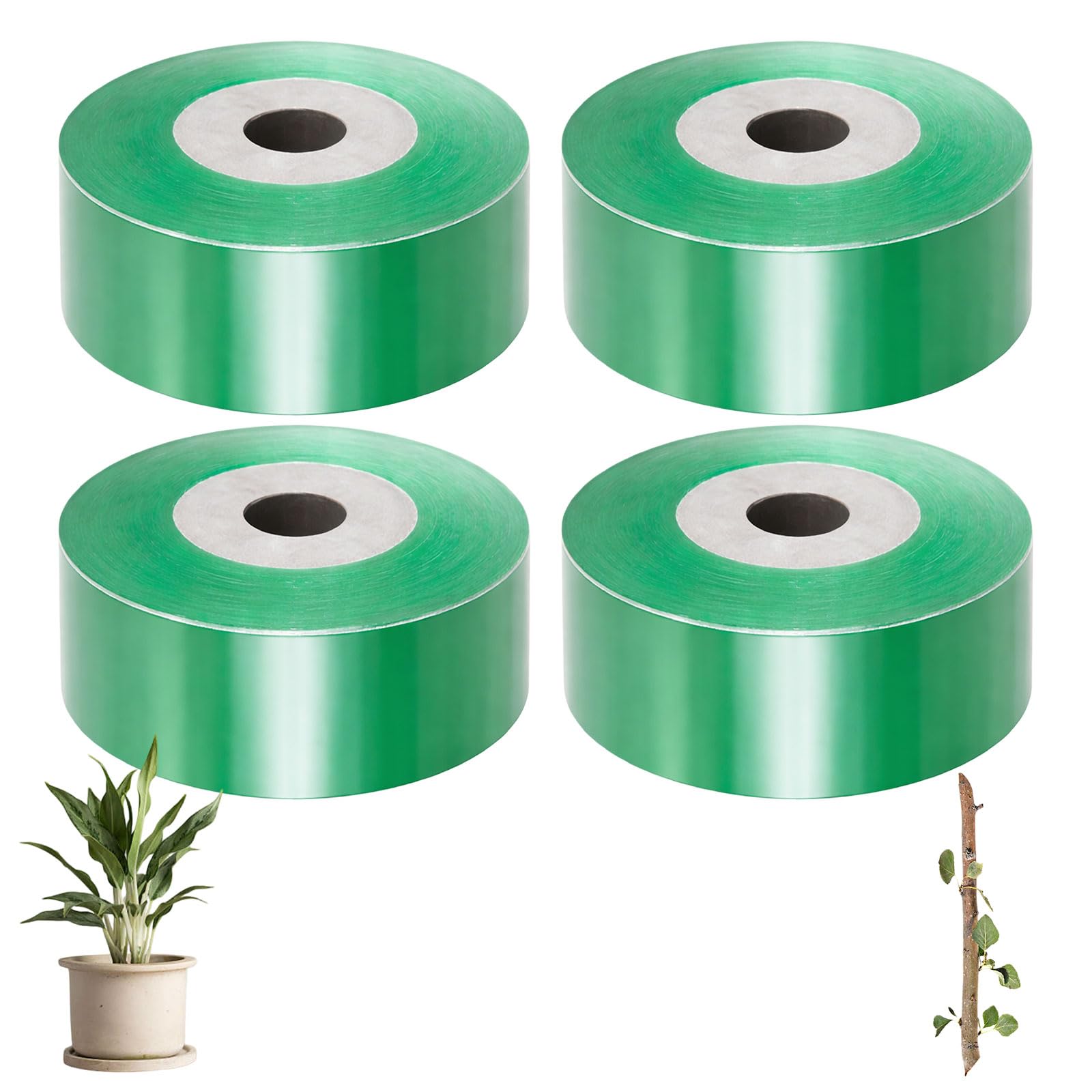 4 Roll Plant Grafting Tape Stretchable Self Adhesive Transparent Floristry Film Tapes Biodegradable Clear Plant Repair Tape for Garden Nursery Flower Fruit Tree Budding Branch Graft, 2cmX100m