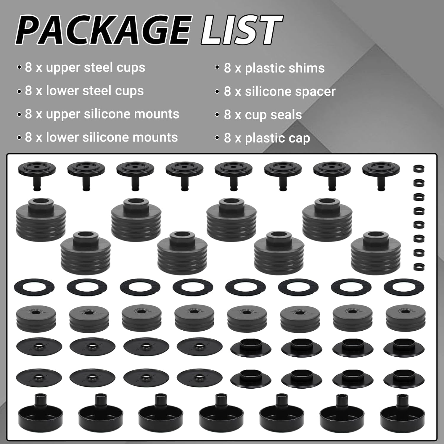 Body Cab Mount Bushing Bolt Kits Compatible with 2008-2016 Ford F250 F350 Super Duty Crew Cab 2WD 4WD Silicone Body Cab Mount Bolt Replace 13848