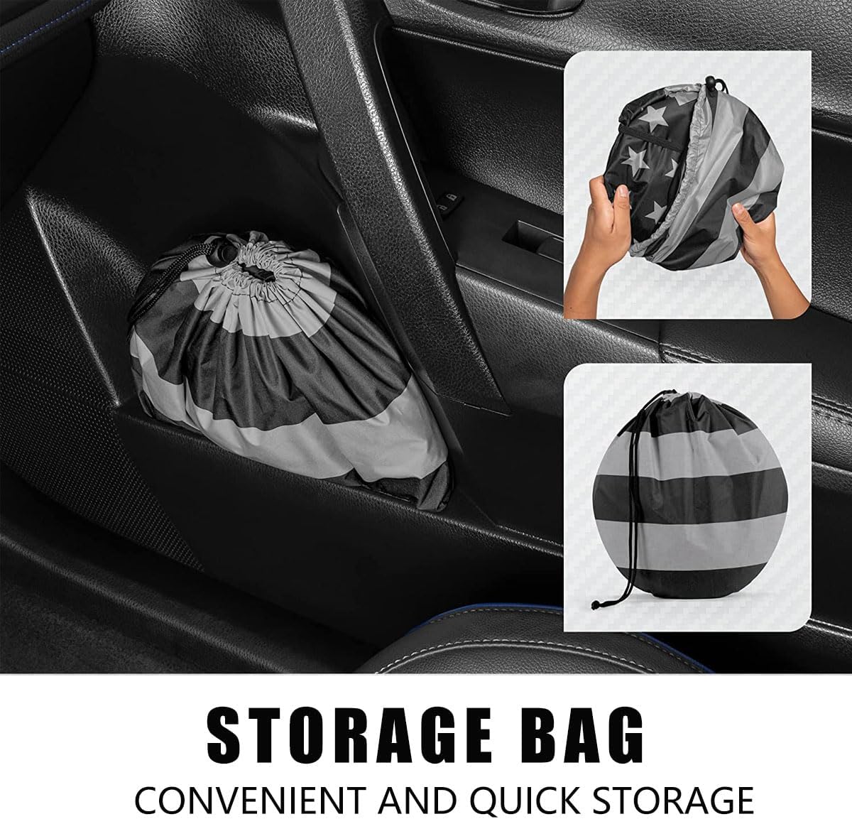 Ziciner American Flag Auto Windshield Sun Shade, 64"34" - Universal Car Accessory, Foldable Sun Heat Blocker and Keep Car Cool
