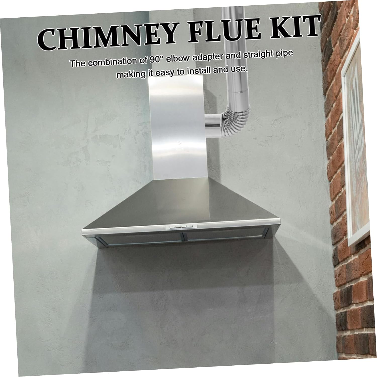 Vaguelly 3pcs Straight Vent Tube for Gas Heater Elbow Adapter Stainless Steel Chimney Flue Pipe