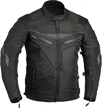 Men's Waterproof Motorbike Jacket with CE Armor - Cordura Textile Motorcycle Coat