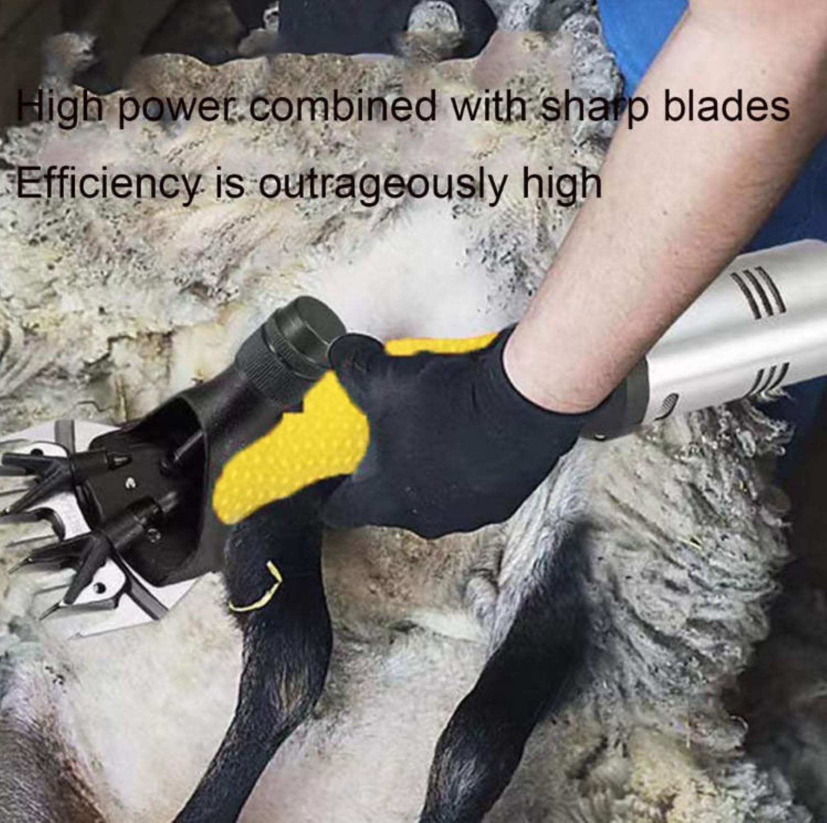 Máquina Eléctrica Para Esquilar Ovejas y Cabras – Cortadora de Lana con Cuchilla de 9 Dientes, Corte Rápido, Mango Ergonómico Para Ovejas, Cabras, Alpacas, Camellos yellow