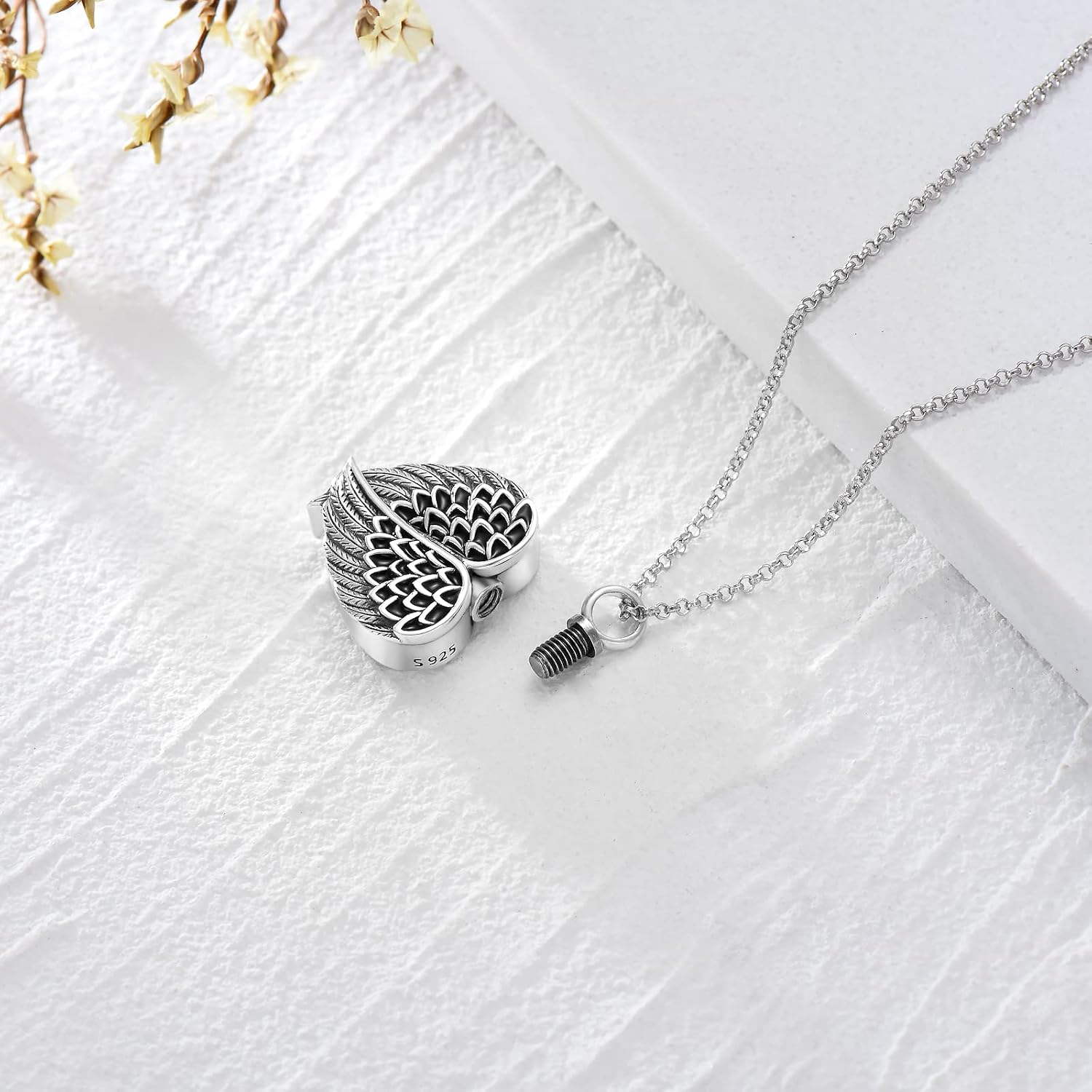 SOULMEET Cremation Jewelry for Ashes, Sterling Silver Urn Necklace for Ashes Women Men, Cherish Memories Cremation Jewelry to Keep Someone Near to You