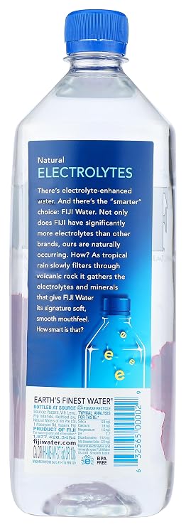 FIJI Natural Artesian Bottled Water 1 Liter / 33.8 Fl Ounce Bottle (Single)