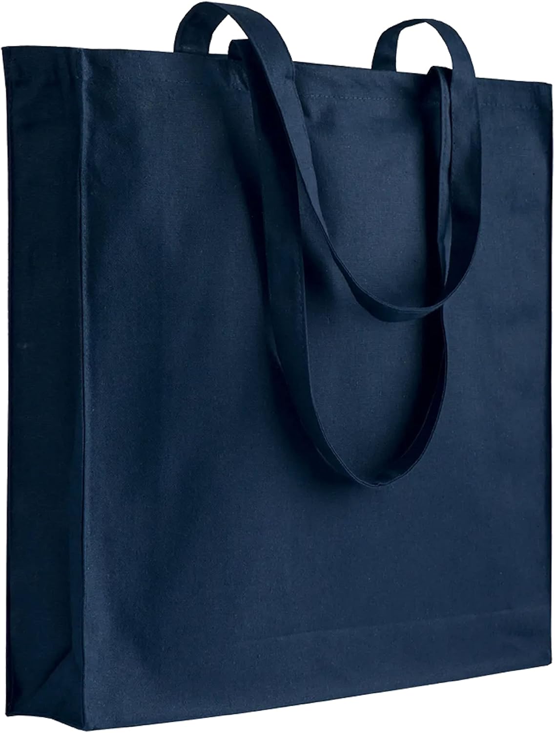 Generico Shopper - Bolsa de algodón de lona de alto grosor de 220 g/m2 con fuelle medidas 38 x 42 x 8 cm, asas largas de colores