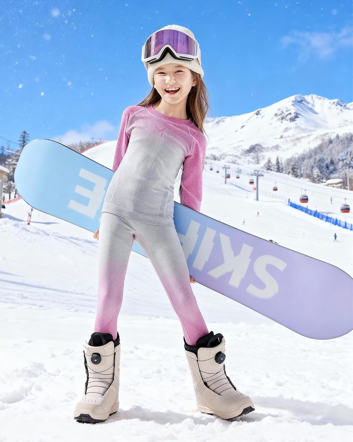 5-12Y Thermal Underwear Set for Kids Long Sleeve Johns Athletic Thermal Shirts Warm Soft Comfy Base Layer - Image 7