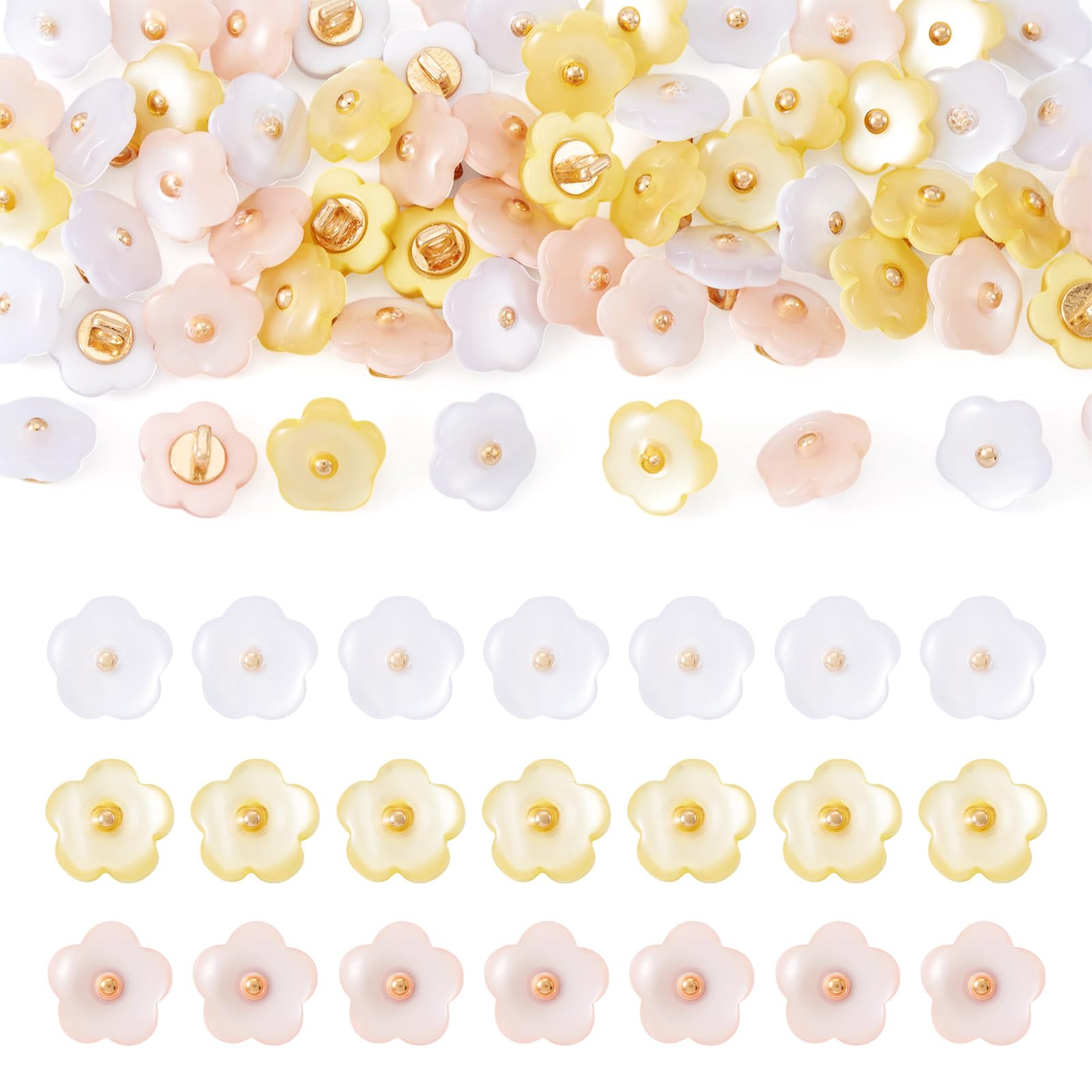Boutons en résine fleurs 12x8mm Craftdady pour couture de vêtements et sacs