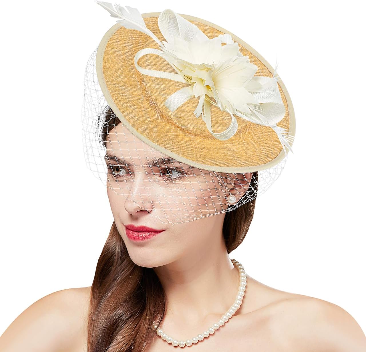 NUOBESTY Women Sinamay Hat Base 12.20In Round Cocktail Fascinator Millinery DIY Craft Accessory Yarn Hat Bottom for Special Occasion Hair Decoration