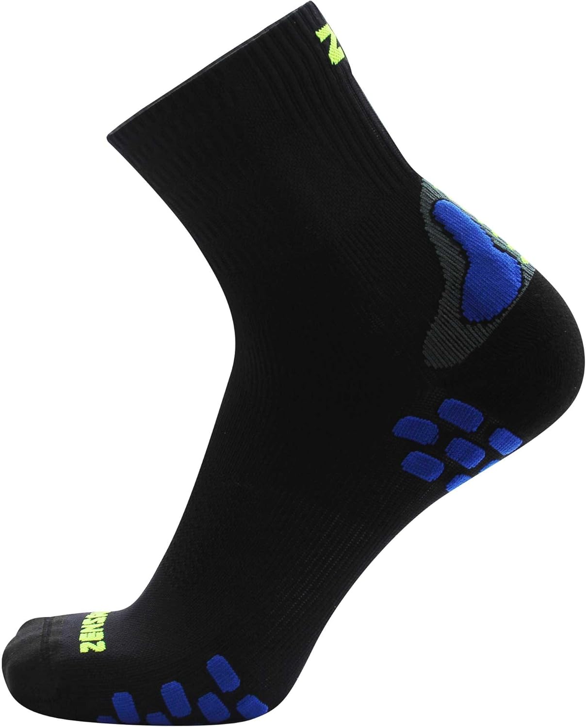 Zensah 3D Dotted Running Socks - Moisture Wicking, Padded, Anti-Blister, Ankle Athletic Sock for Men and Women