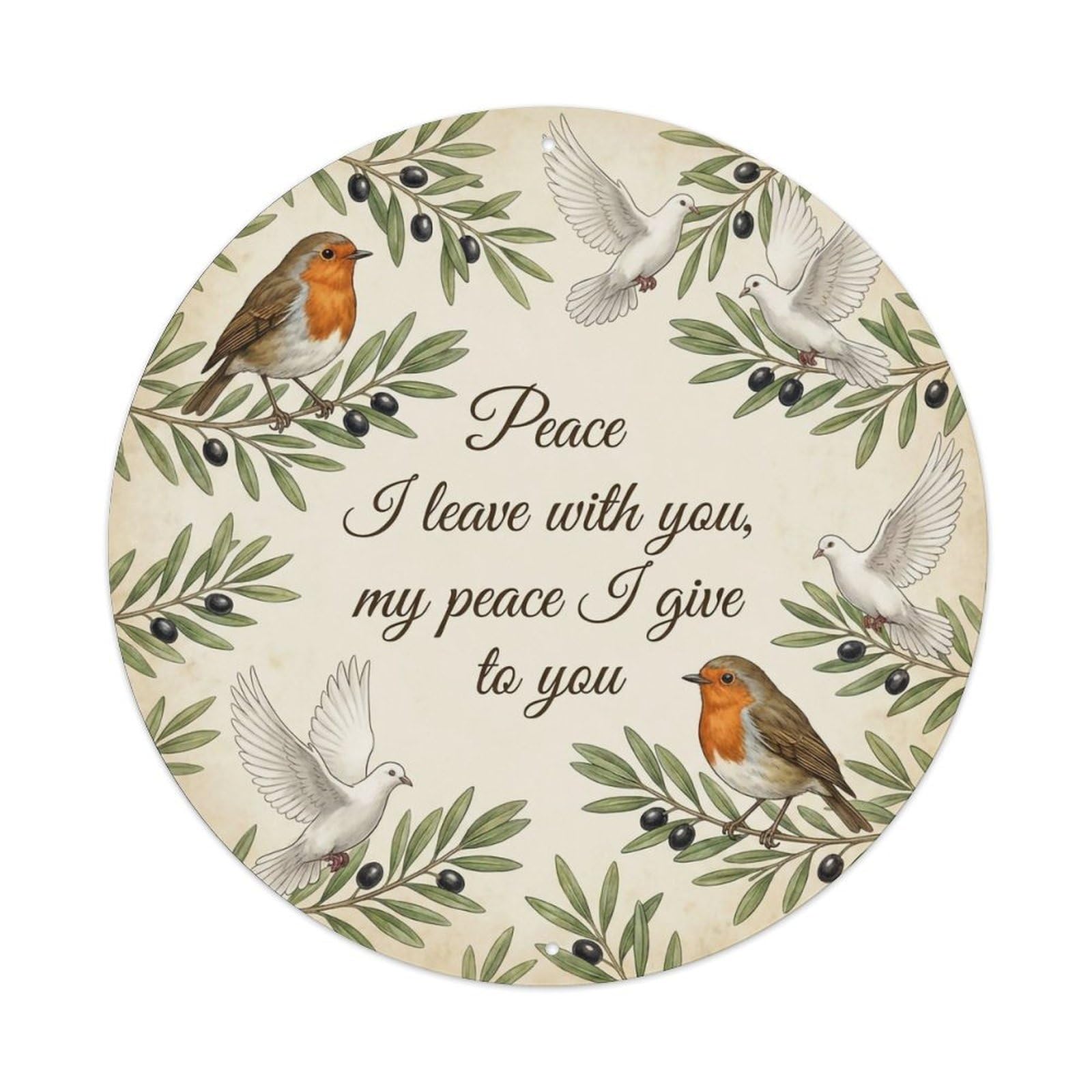 European Robin Garden Sign Heaven Love Peace Metal Tin Sign