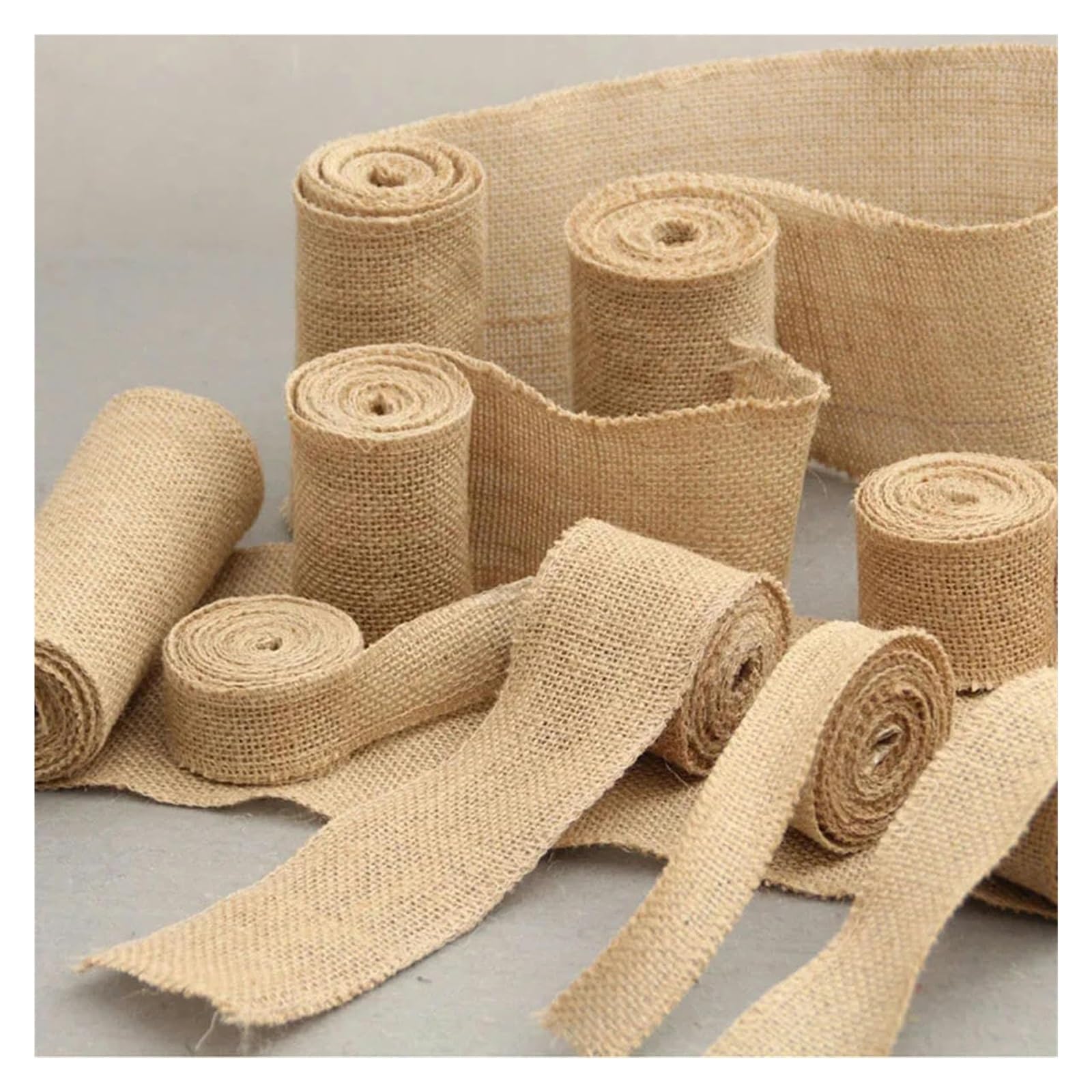 wstążka jutowa, Wstążki jutowe 2 m rolka podwójna ścianka DIY Wrap Craft Wedding Party,5-12 cm(Width 8cm)