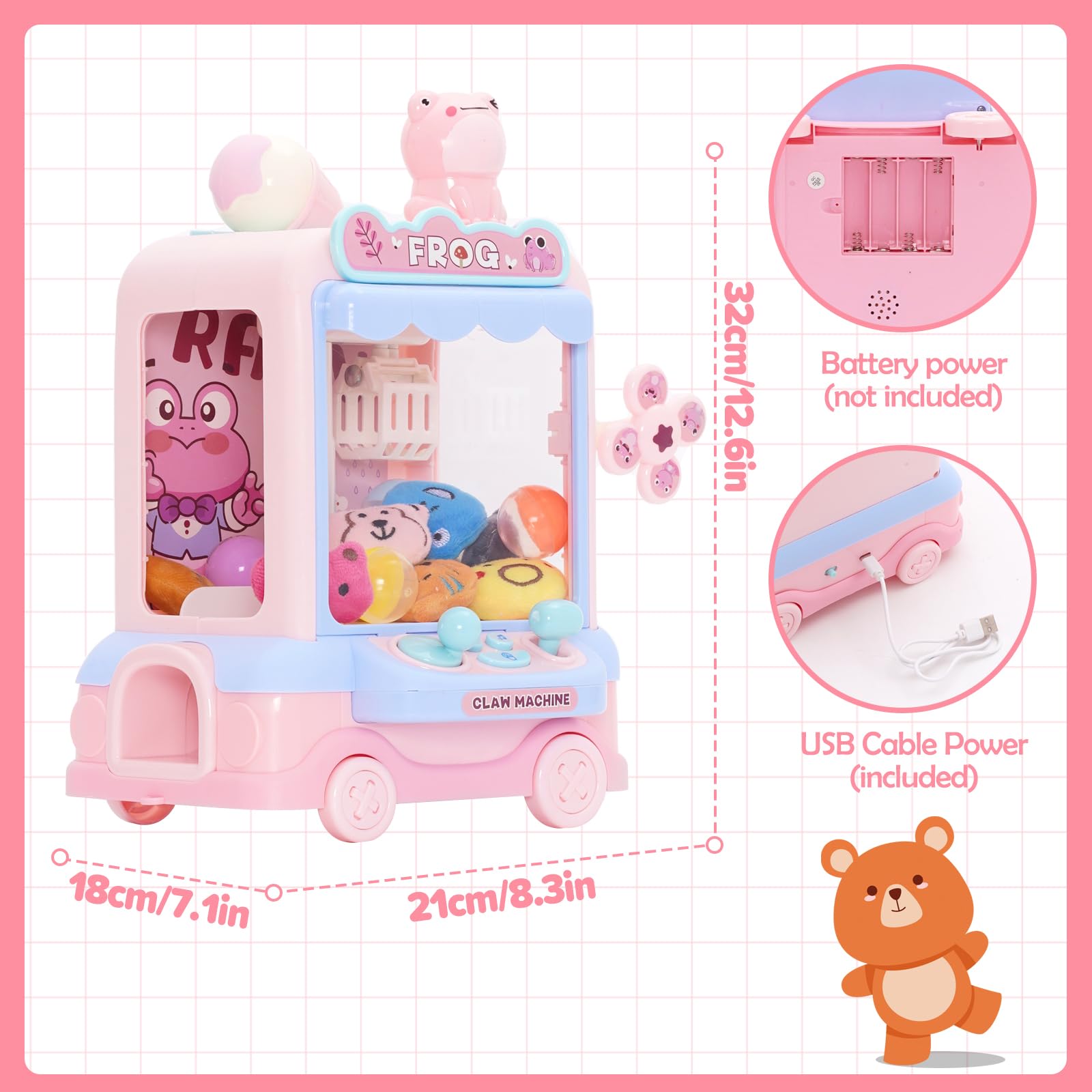 Ark miido Candy Grabber automat do słodyczy, mini automat chwytakowy dla dzieci, automat do słodyczy, automat chwytakowy z gryfem automat dla dzieci