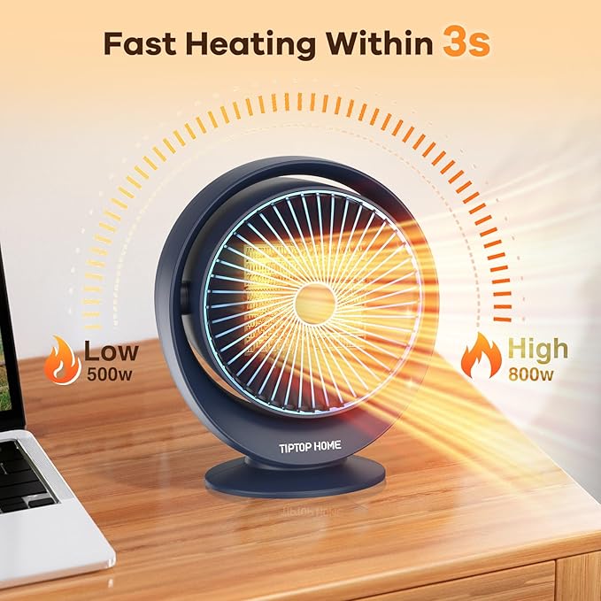 Calefactor Eléctrico Portátil Cerámico PTC 800W 220V miniatura 4