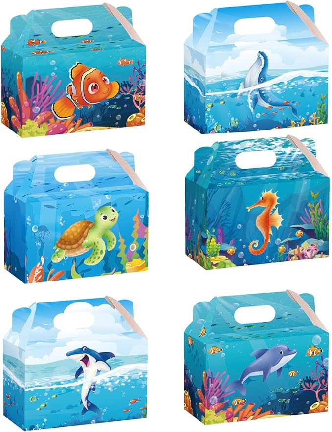 12Pack Ocean Sea Party Favor gift Boxes, Underwater World