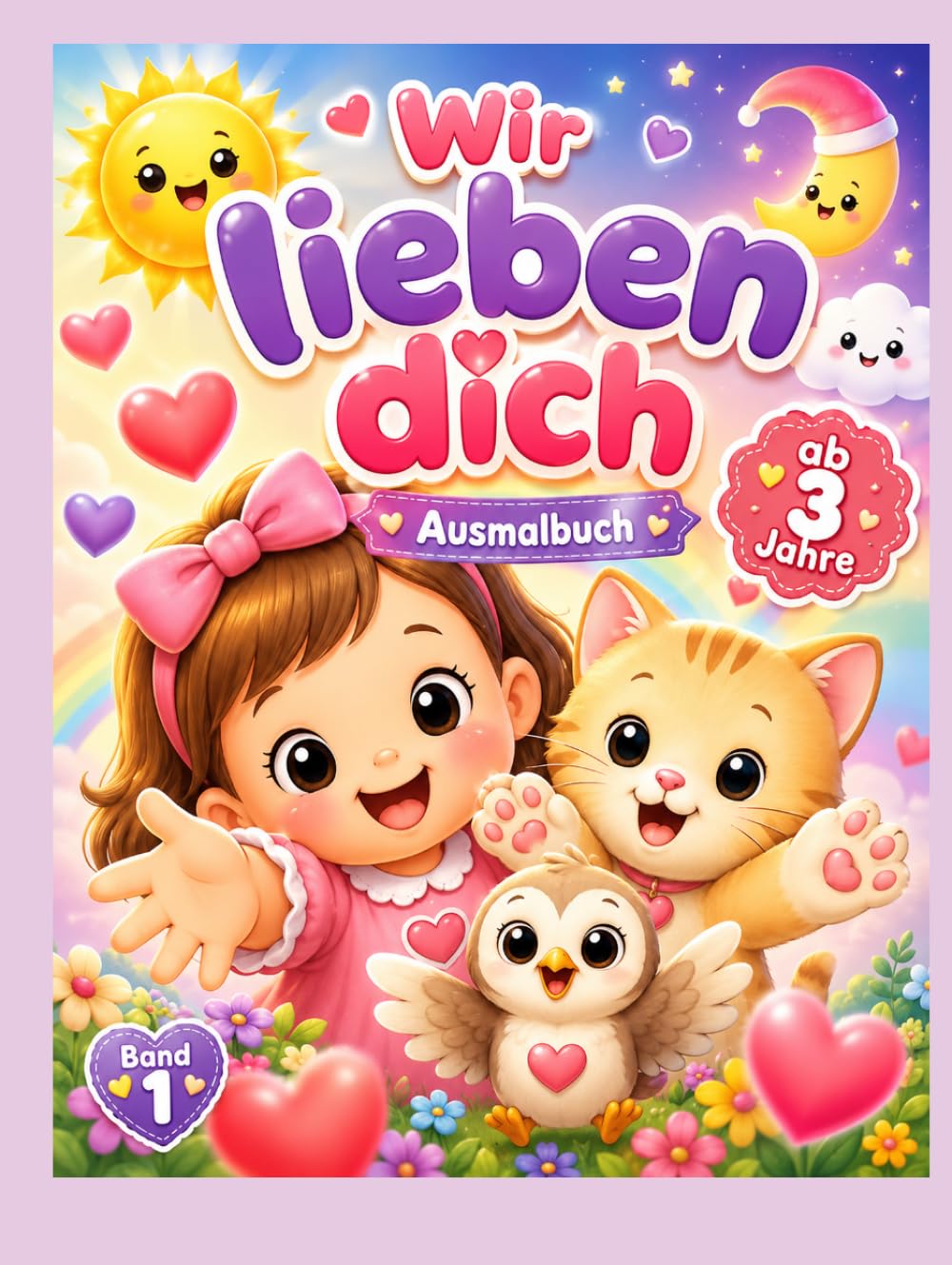 Wir lieben dich: Malbuch ab 3 Jahren - 40 einfache Ausmalbilder voller Gefühl, geliebt zu sein