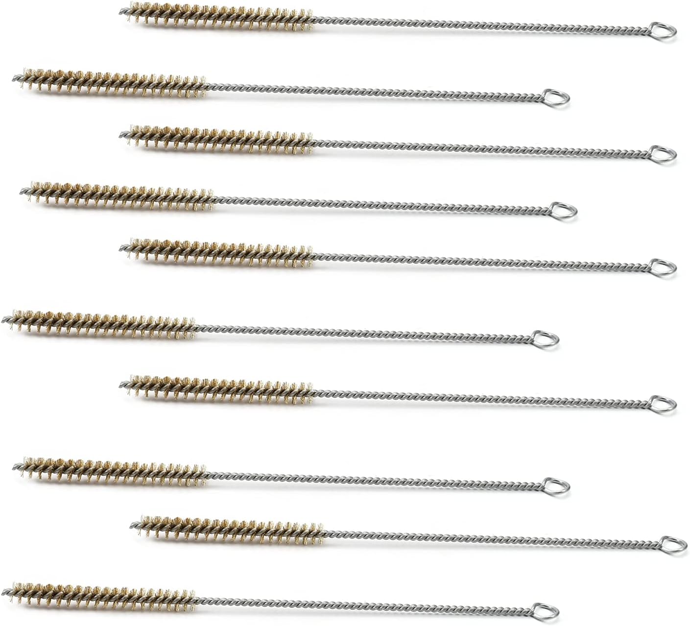 Auniwaig 12mm Copper Wire Cleaning Brush, Spiral Power Tube Brush, Copper Wire Tube Brush Cleaning Tool, Tube Bottle Brush, 10pcs