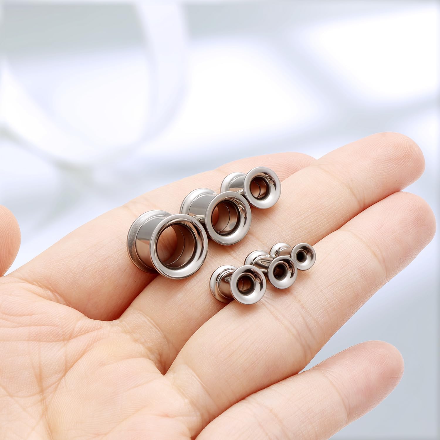 Astm F136 Titanium Double Flared Tunnel Plugs Gauges Earring Expander Stretcher Screw Fit Ear Gauges Ear Tunnels For Ears 10G 8G 6G 4G 2G 0G 00G Plug Earrings Body Piercing Jewelry For Women Men
