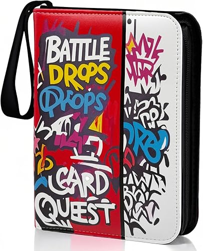 Miniatura 7 de Carpeta de 400 tarjetas para tarjetas intercambiables, 4 bolsillos con cremallera y asa, álbum de diseño de piel sintética para almacenamiento de