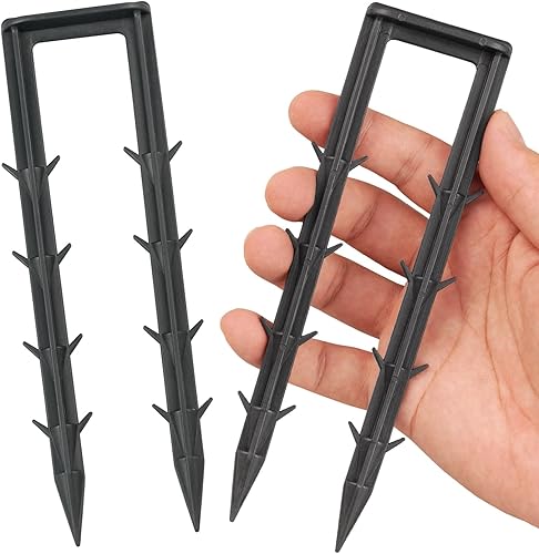 Estacas de jardín de 7 pulgadas, 20 estacas de anclaje de plástico para tela de malezas, césped artificial, valla inalámbrica para perros, lonas,