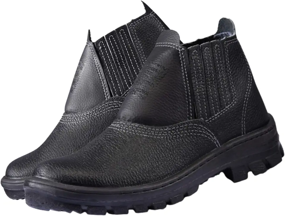 Botina Bota Calçado EPI Monodensidade com Bico PVC - Sapato de Segurança para Trabalho Profissional (37)