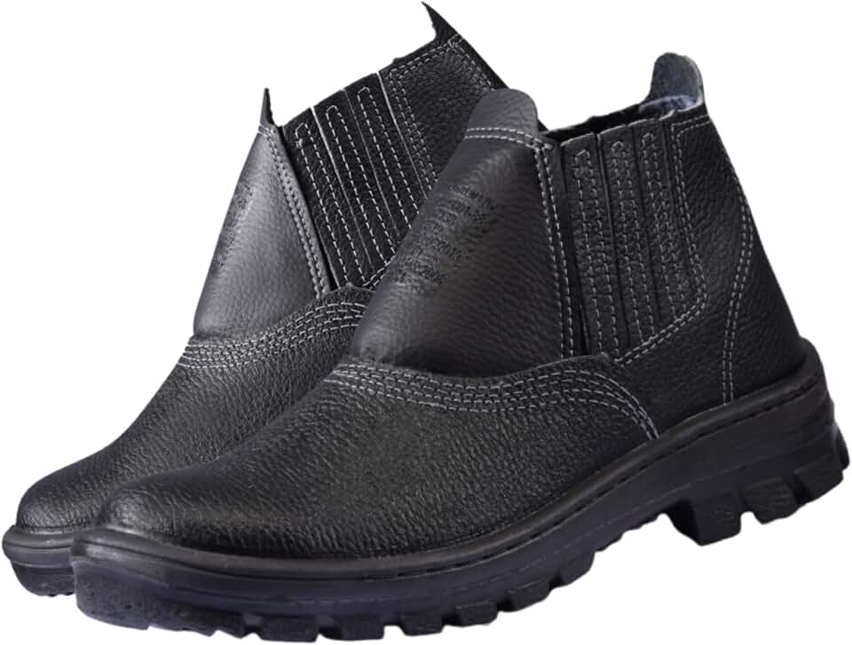 Botina Bota Calçado EPI Monodensidade com Bico PVC - Sapato de Segurança para Trabalho Profissional (37)