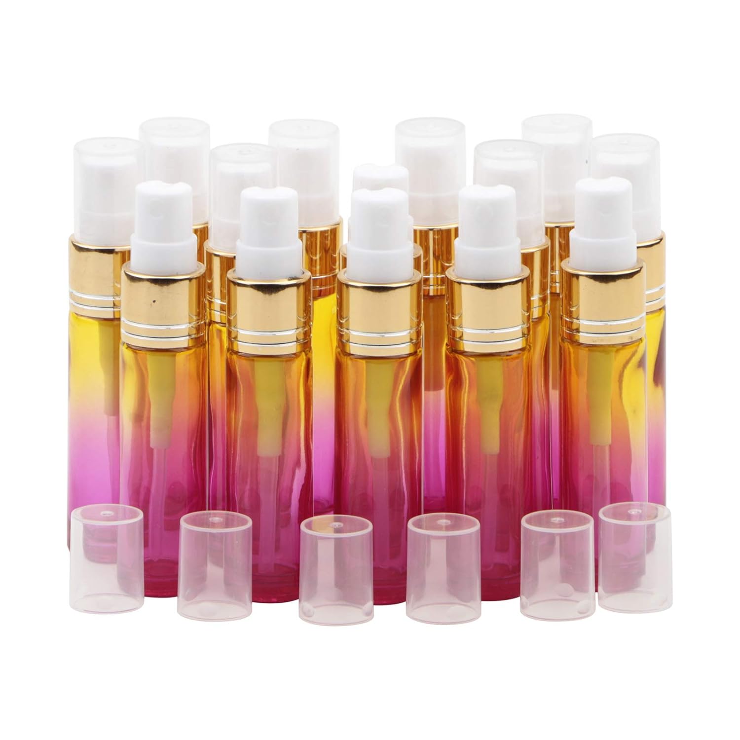 14Pcs 10ml (1/3 oz) Yellow Rose Gradient Color Spray