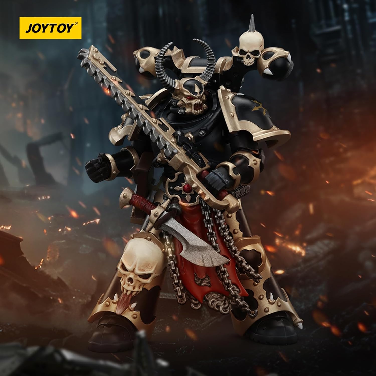 JOYTOY Warhammer 40k Chaos Space Marines, Chaos Space Marines Black Legion Chosen with Combi-melta and chainsword 1/18 Action Figure, Dedicated to You Who Love Collecting